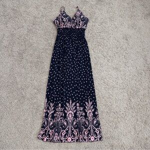 Black Pink Midi Dress Womens S